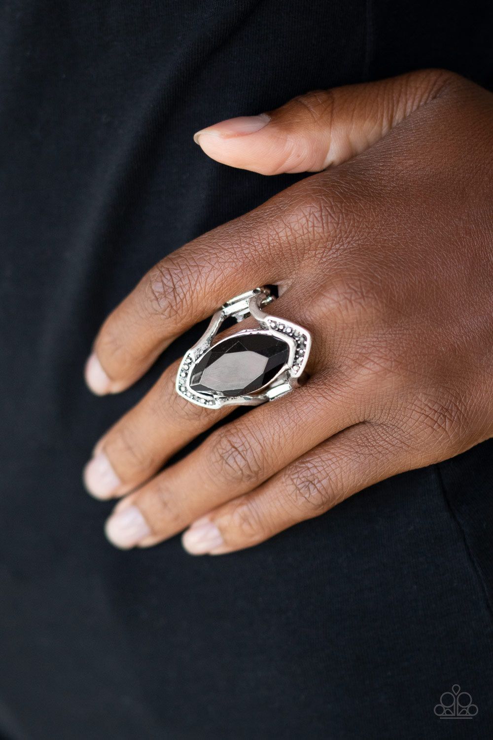 Paparazzi Accessories-Leading Luster Black  Hematite Ring