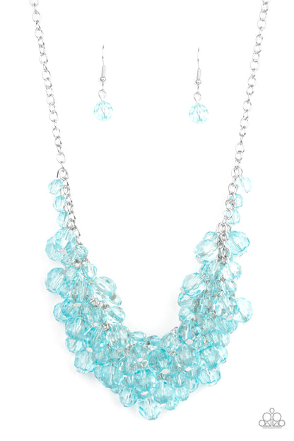Paparazzi Accessories-Let The Festivities Begin blue Crystal Bead Necklace Set