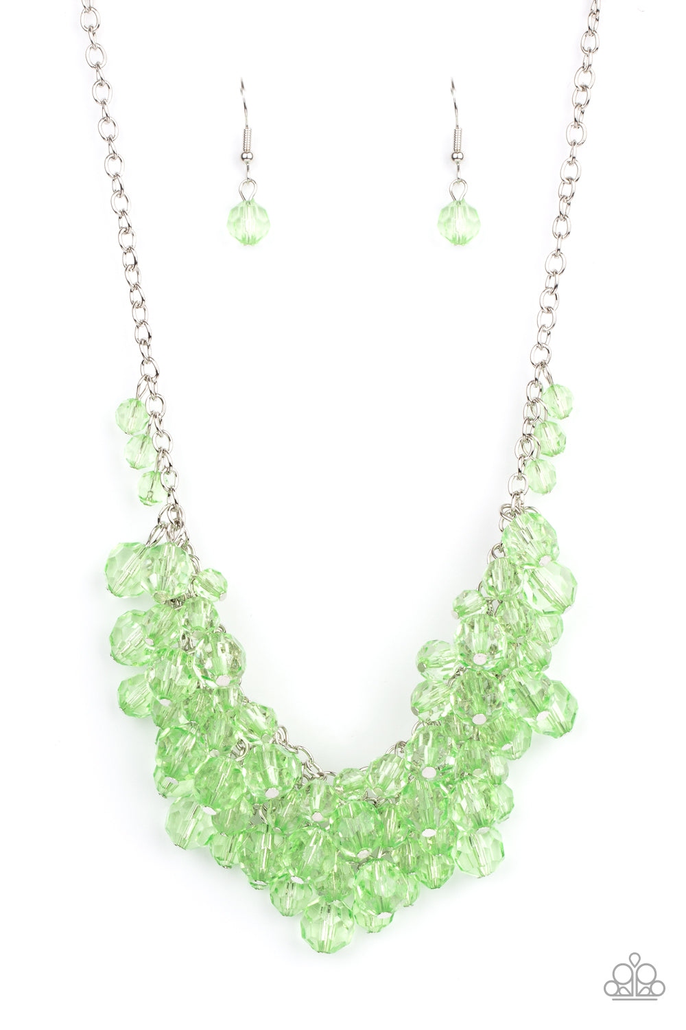 Paparazzi Accessories-Let The Festivities Begin Green Crystal Bead Necklace Set