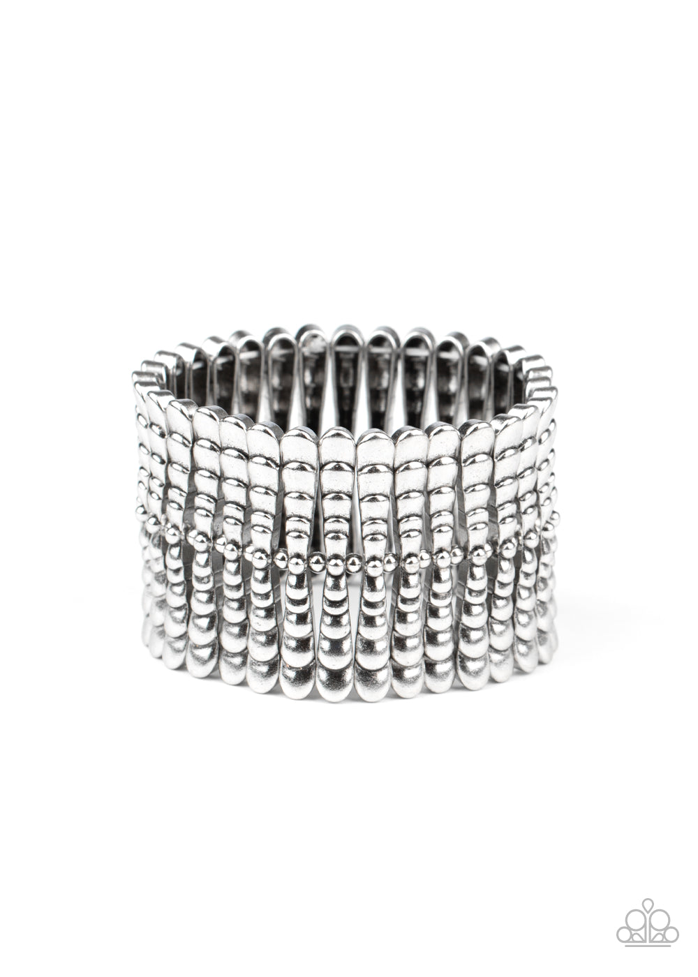 Paparazzi Accessories-Level The Field Silver Bracelet