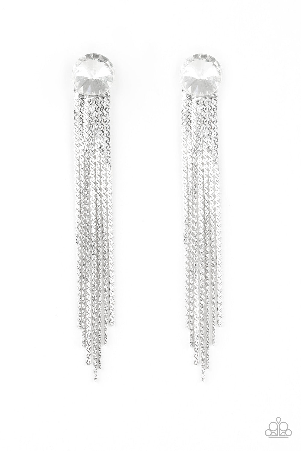 Paparazzi Accessories-Level Up White Earrings