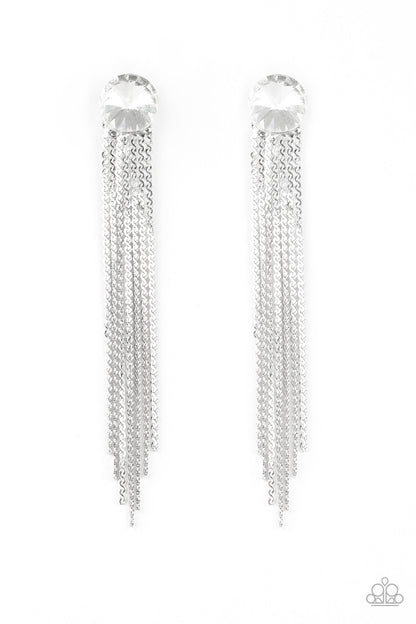 Paparazzi Accessories-Level Up White Earrings