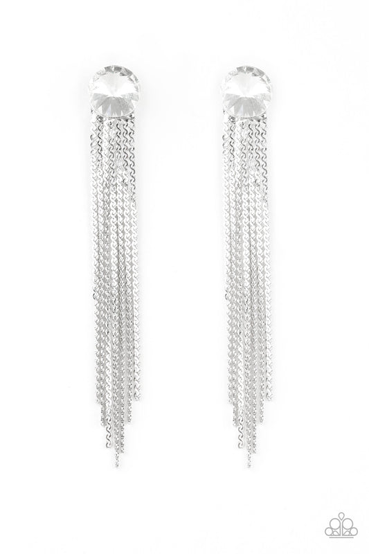 Paparazzi Accessories-Level Up White Earrings