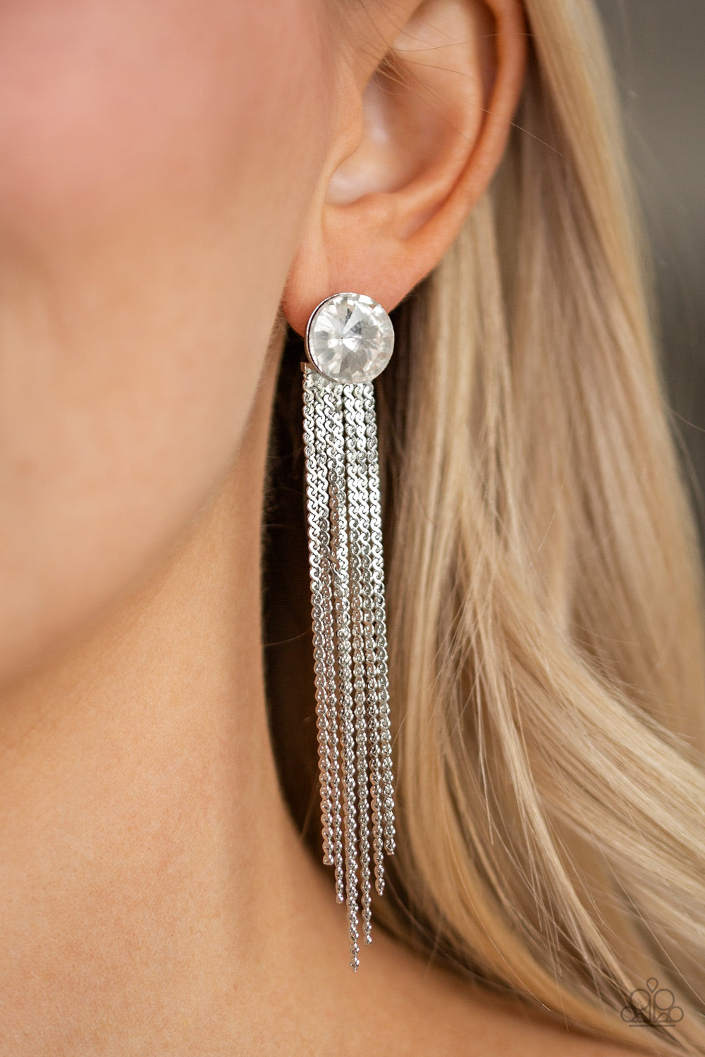 Paparazzi Accessories-Level Up White Earrings
