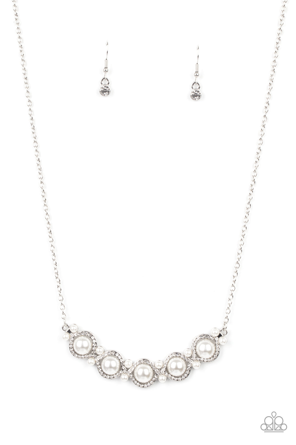 Paparazzi Accessories-Life of The Wedding Party White Pearly Necklace Set
