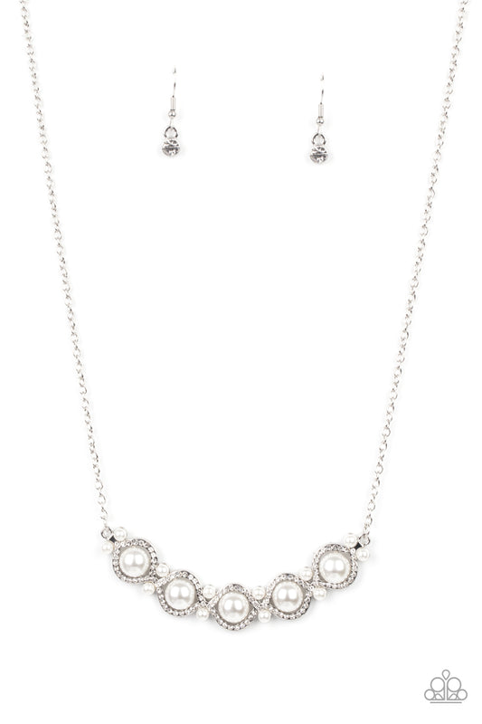 Paparazzi Accessories-Life of The Wedding Party White Pearly Necklace Set