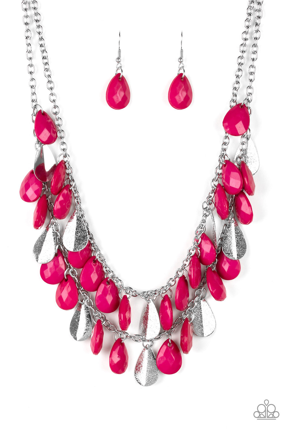 Paparazzi Accessories-Life of the Fiesta Pink Necklace Set
