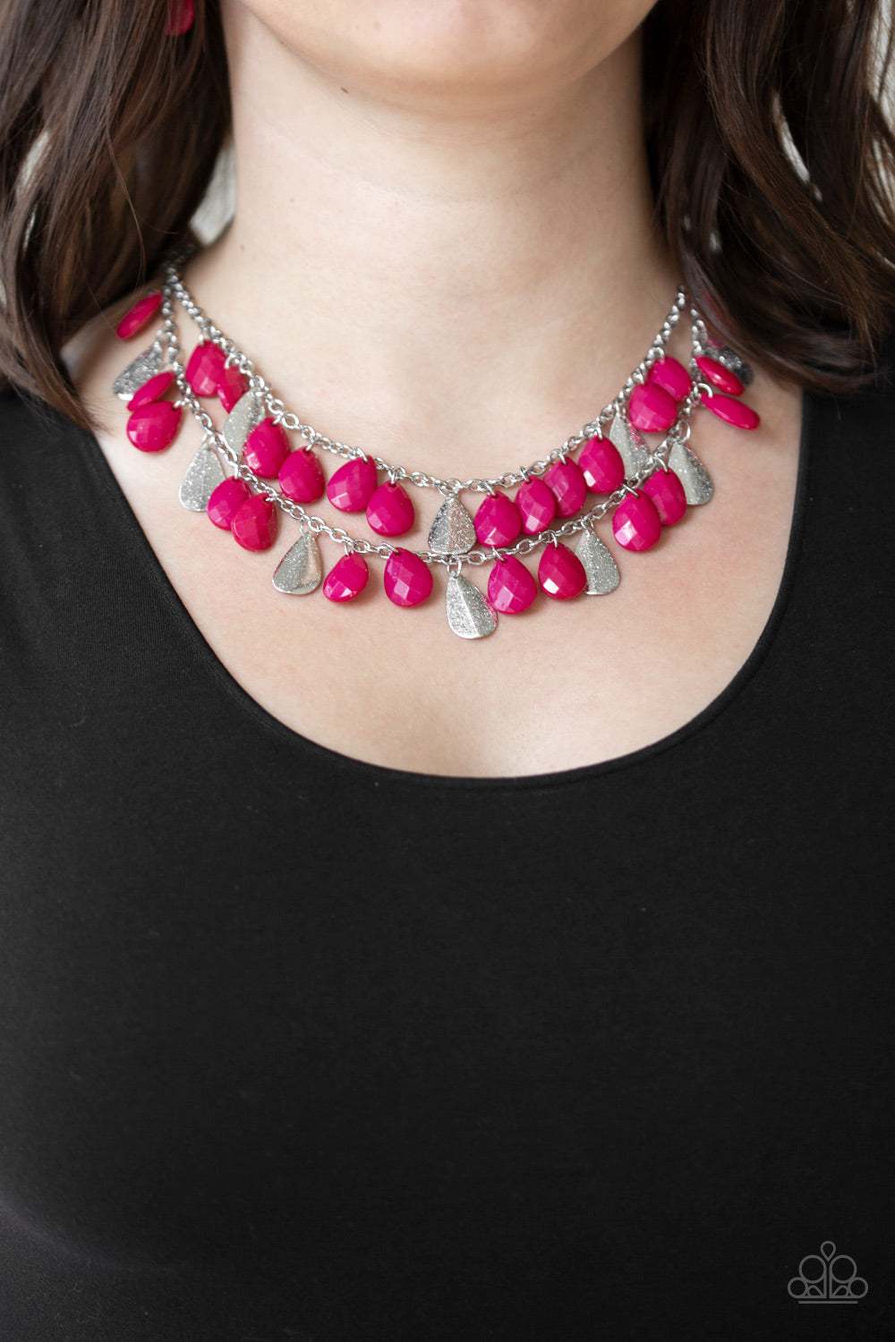 Paparazzi Accessories-Life of the Fiesta Pink Necklace Set