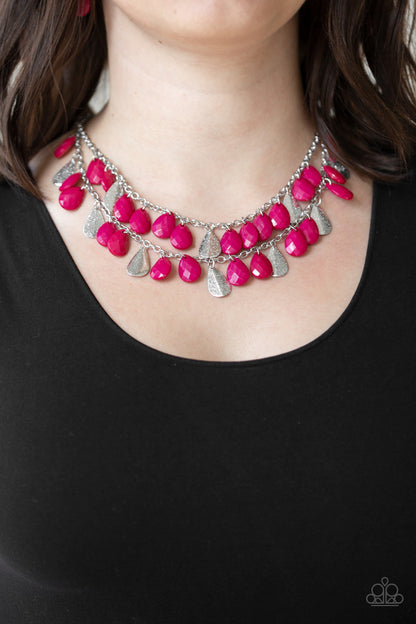 Paparazzi Accessories-Life of the Fiesta Pink Necklace Set