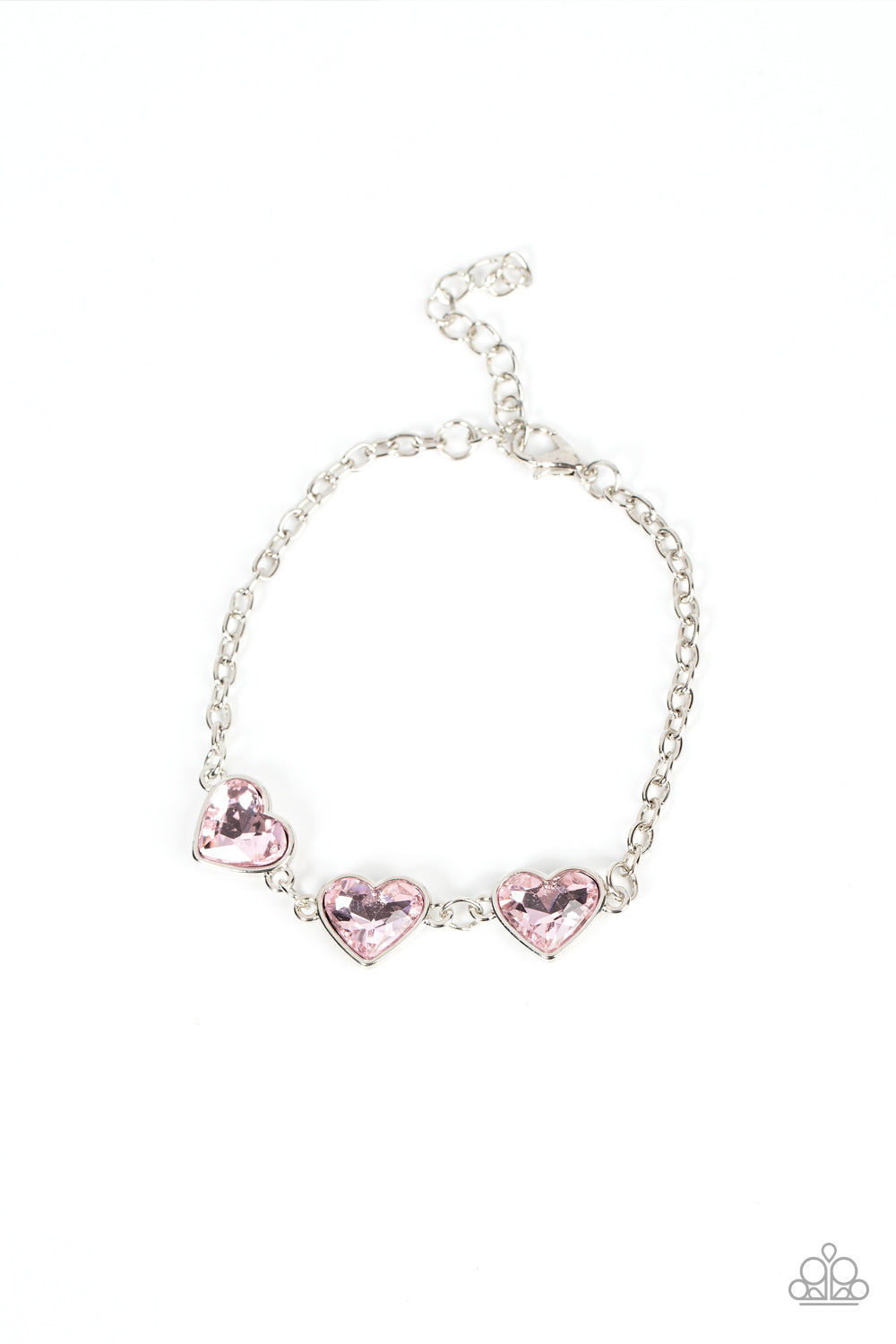 Paparazzi Accessories-Little Heartbreaker Pink Trio Heart Bracelet