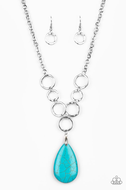 Paparazzi Accessories-Livin On A PRAIRIE Blue Necklace Set