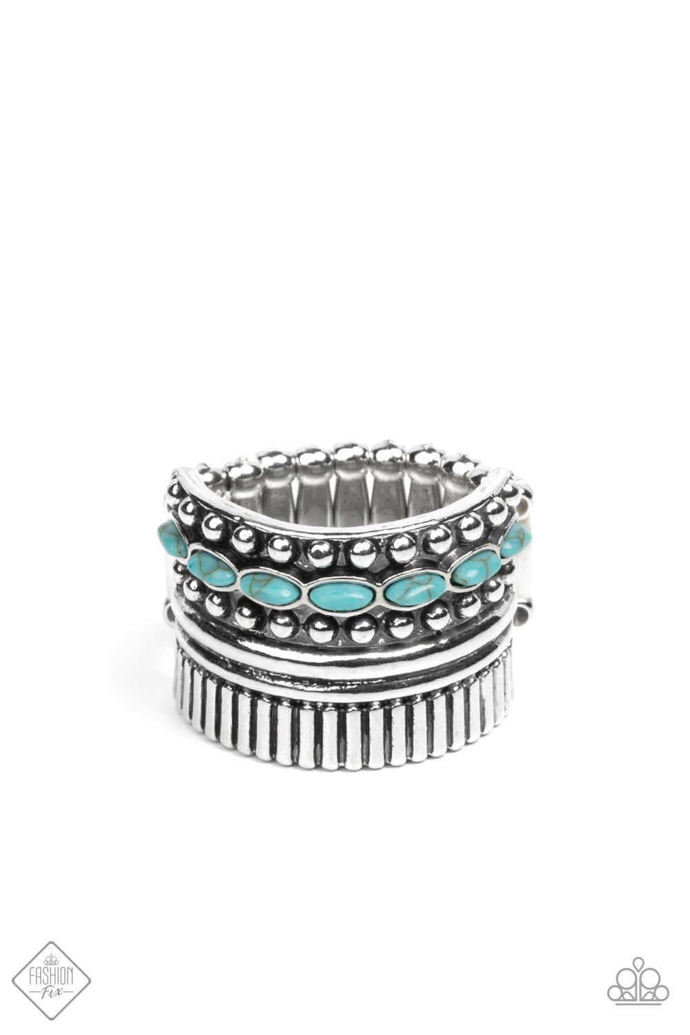 Paparazzi Accessories-Local Flavor Blue Linear Turquoise Fashion Fix Ring
