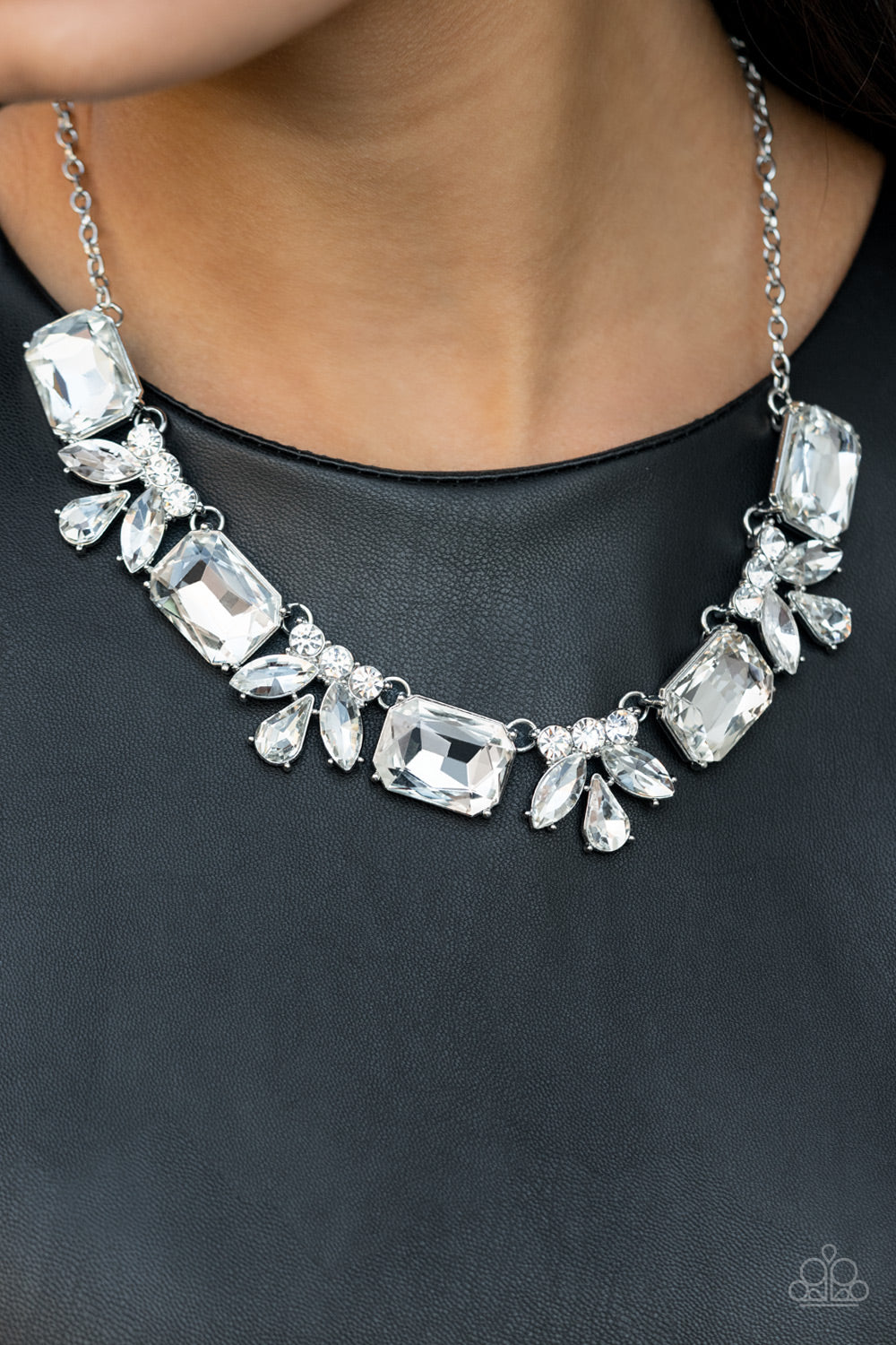 Paparazzi Accessories-Long Live Sparkle Rhinestone Necklace Set