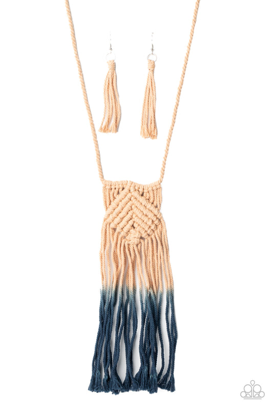 Paparazzi Accessories-Look At MACRAME Now Blue Necklace Set