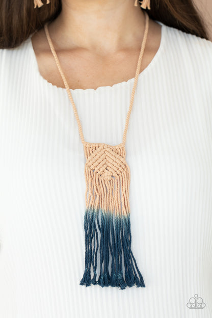 Paparazzi Accessories-Look At MACRAME Now Blue Necklace Set