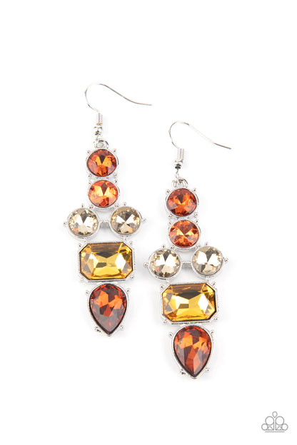 Paparazzi Accessories-Look At me GLOW! Multi Topaz Earrings