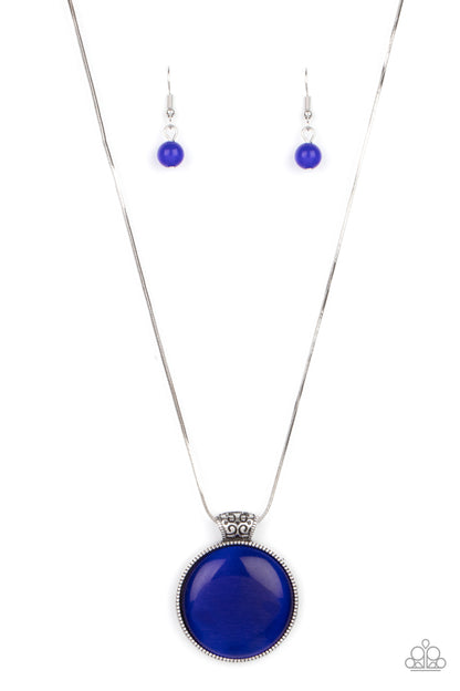 Paparazzi Accessories-Look Into My Aura Blue Cat's Eye Necklace Set