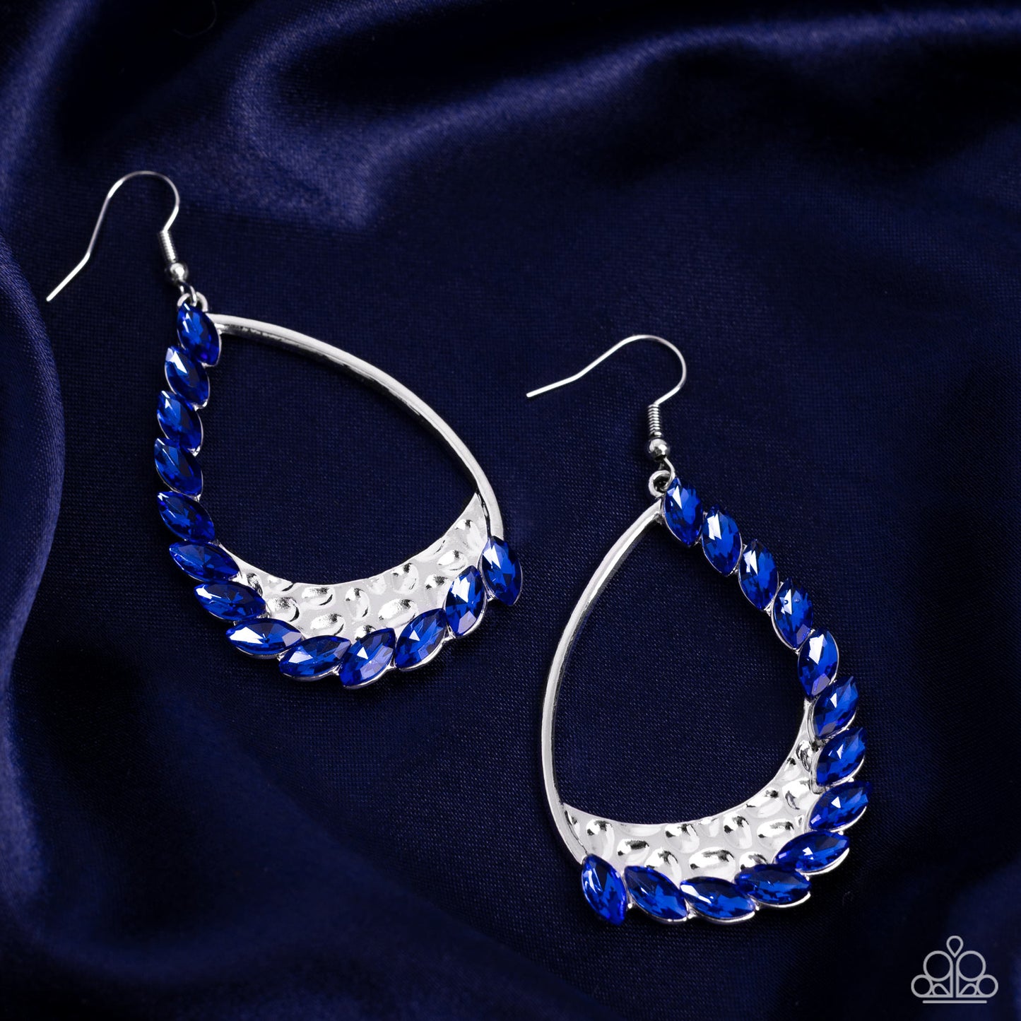 Paparazzi Accessories-Looking Sharp Blue Reflective Teardrop Earrings