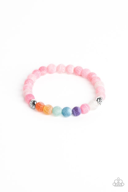Paparazzi Accessories-Lotus Chakra Pink Speckled Stone Bead Bracelet