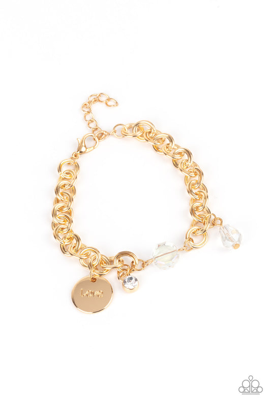 Paparazzi Accessories-Lovable Luster Gold Flirty Bracelet