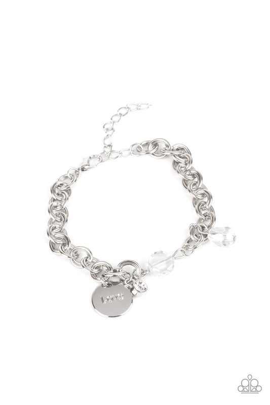 Paparazzi Accessories-Lovable Luster White Dainty Bracelet