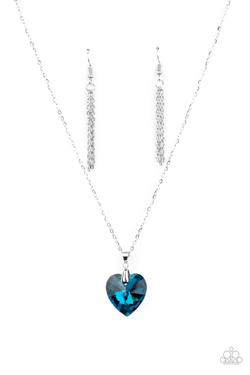 Paparazzi Accessories-Love Hurts Blue Gem Necklace Set