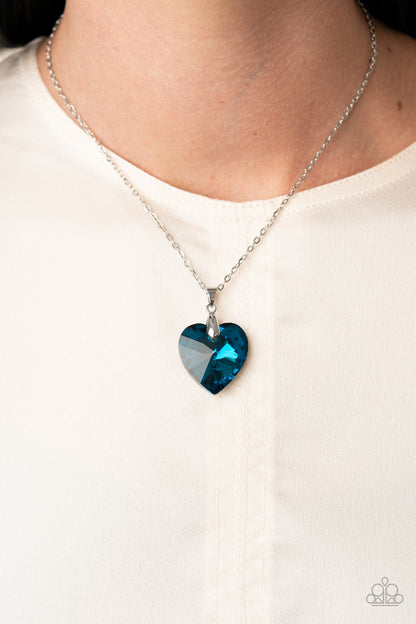 Paparazzi Accessories-Love Hurts Blue Gem Necklace Set