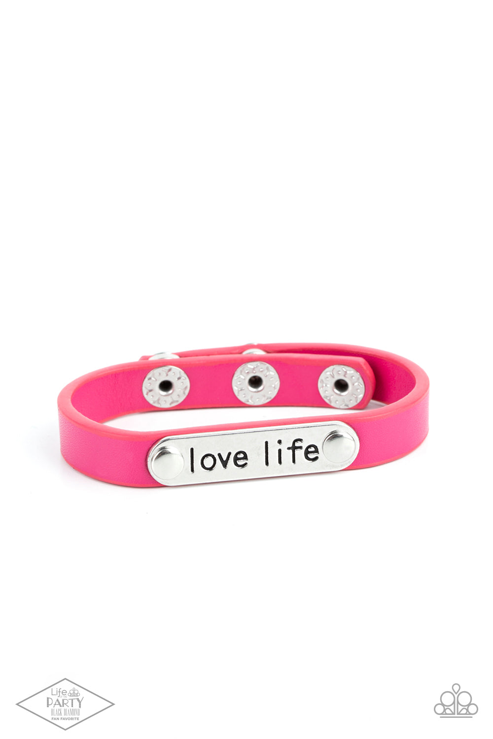 Paparazzi Accessories-Love Life Pink LOTP Inspirational Bracelet