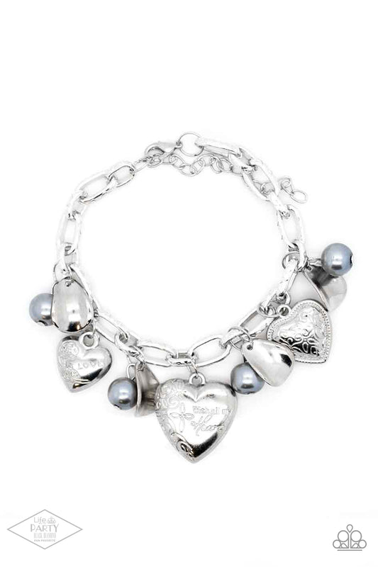 Paparazzi Accessories-Love Will Find A Way Adorned Silver Bracelet