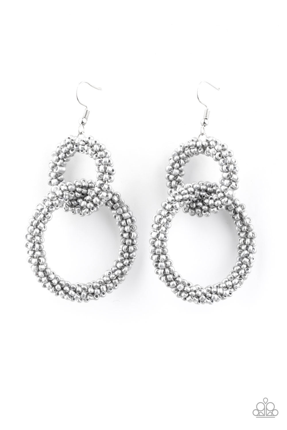 Paparazzi Accessories-Luck BEAD A Lady Silver Earrings