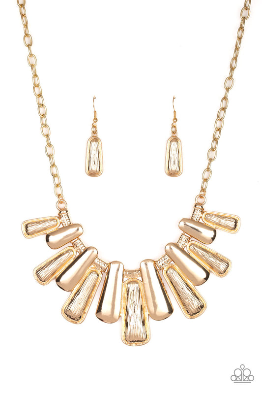 Paparazzi Accessories-Mane Up Gold Necklace Set