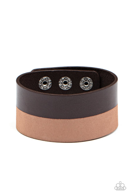 Paparazzi Accessories-MOUNTAIN MAN to MOUNTAIN MAN Brown Leather Wrap Bracleet