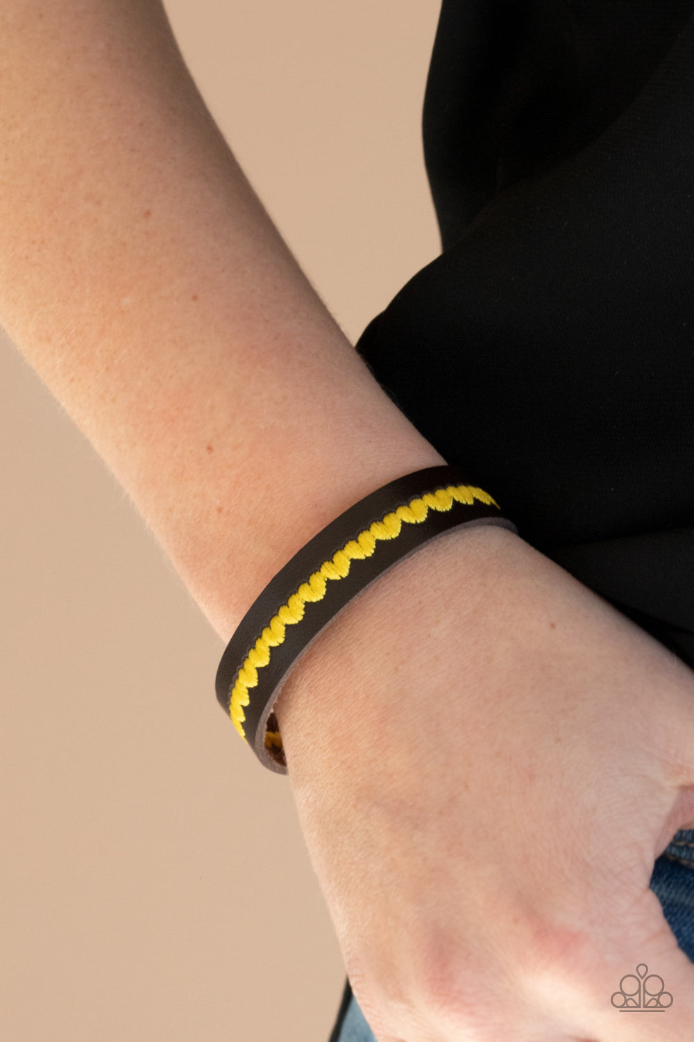 Paparazzi Accessories-Made With Love Yellow/Brown Heart Bracelet
