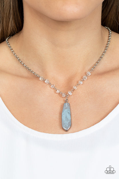 Paparazzi Accessories-Magical Remedy Blue Glacier Acrylic Necklace Set