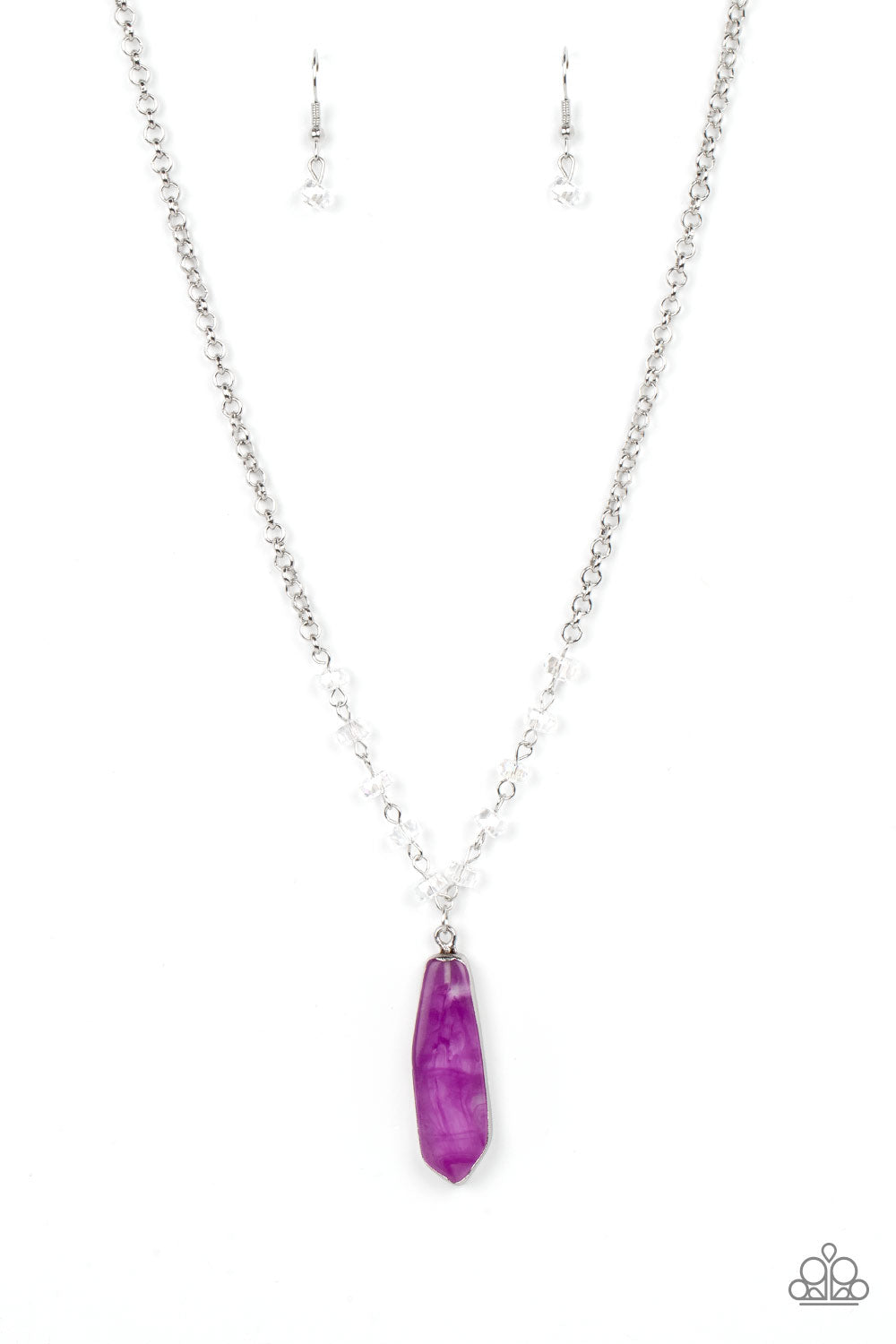 Paparazzi Accessories-Magical Remedy Purple Stone Crystal Bead Necklace Set