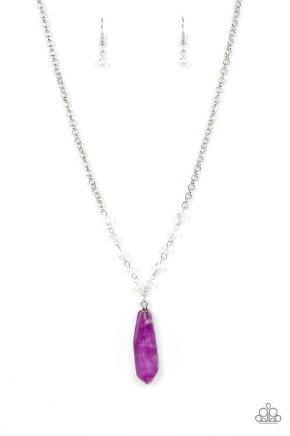 Paparazzi Accessories-Magical Remedy Purple Stone Crystal Bead Necklace Set