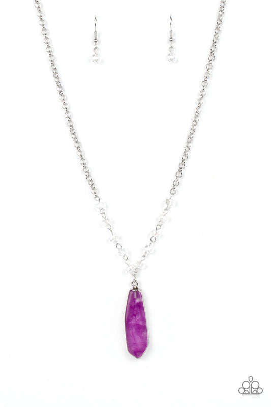 Paparazzi Accessories-Magical Remedy Purple Stone Crystal Bead Necklace Set