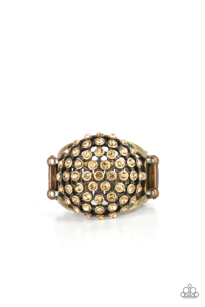 Paparazzi Accessories-Magically Moroccan Glittering Topaz Rhinestone Ring