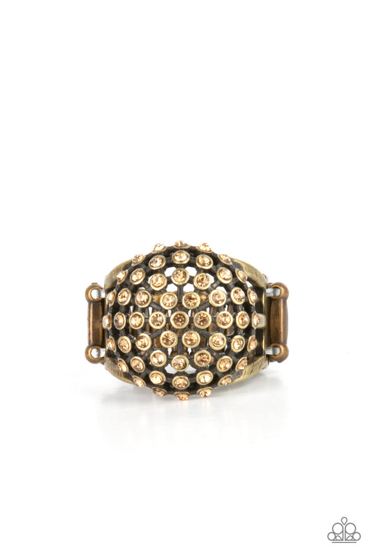 Paparazzi Accessories-Magically Moroccan Glittering Topaz Rhinestone Ring