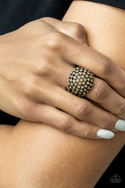 Paparazzi Accessories-Magically Moroccan Glittering Topaz Rhinestone Ring