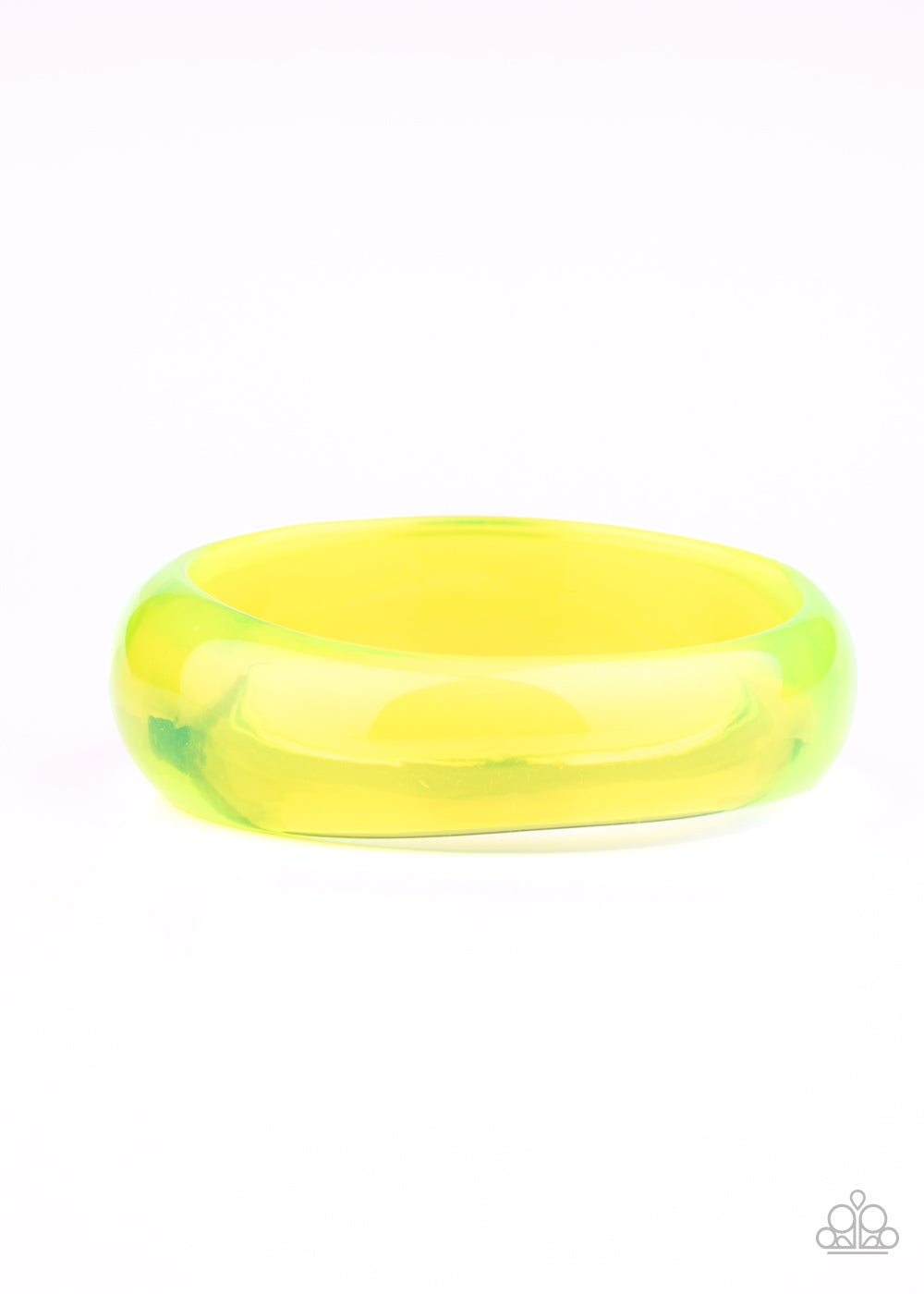 Paparazzi Accessories-Major Material Girl Yellow Acrylic Bangle