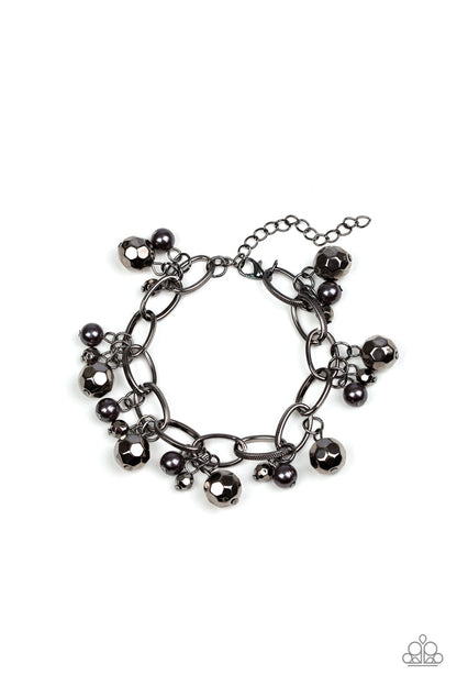 Paparazzi Accessories-Make Do In Malibu Black Pearly Bead Bracelet