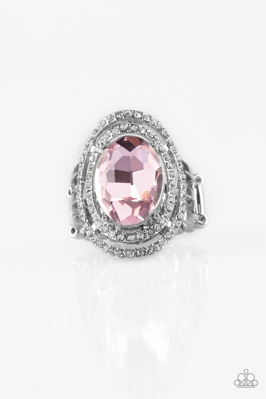 Paparazzi Accessories-Making History Pink Ring
