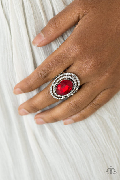 Paparazzi Accessories- Making History Red Rhinestone Ring