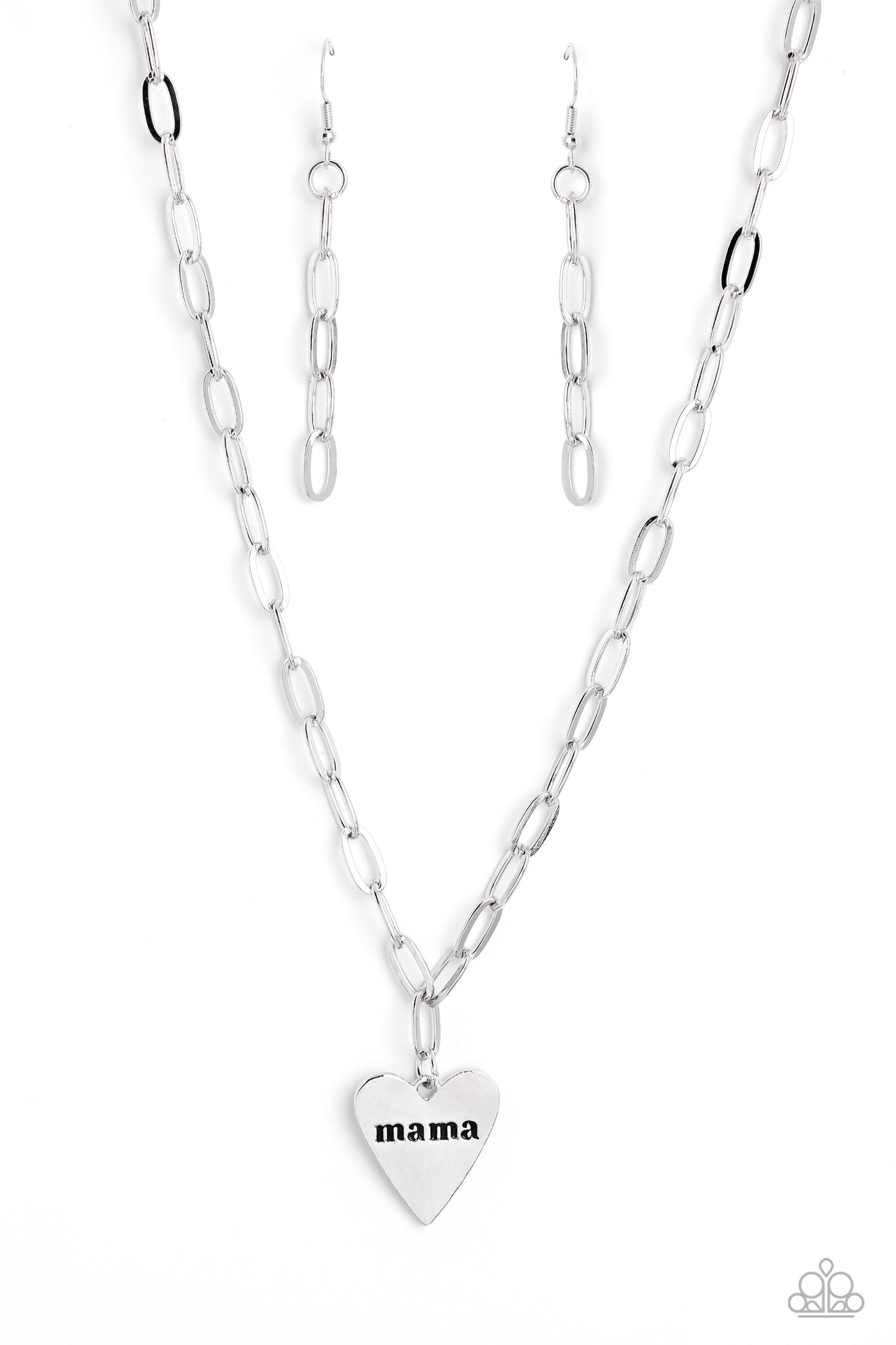 Paparazzi Accessories-Mama Can't Buy You Love Silver "Mama" Necklace Set