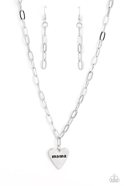 Paparazzi Accessories-Mama Can't Buy You Love Silver "Mama" Necklace Set