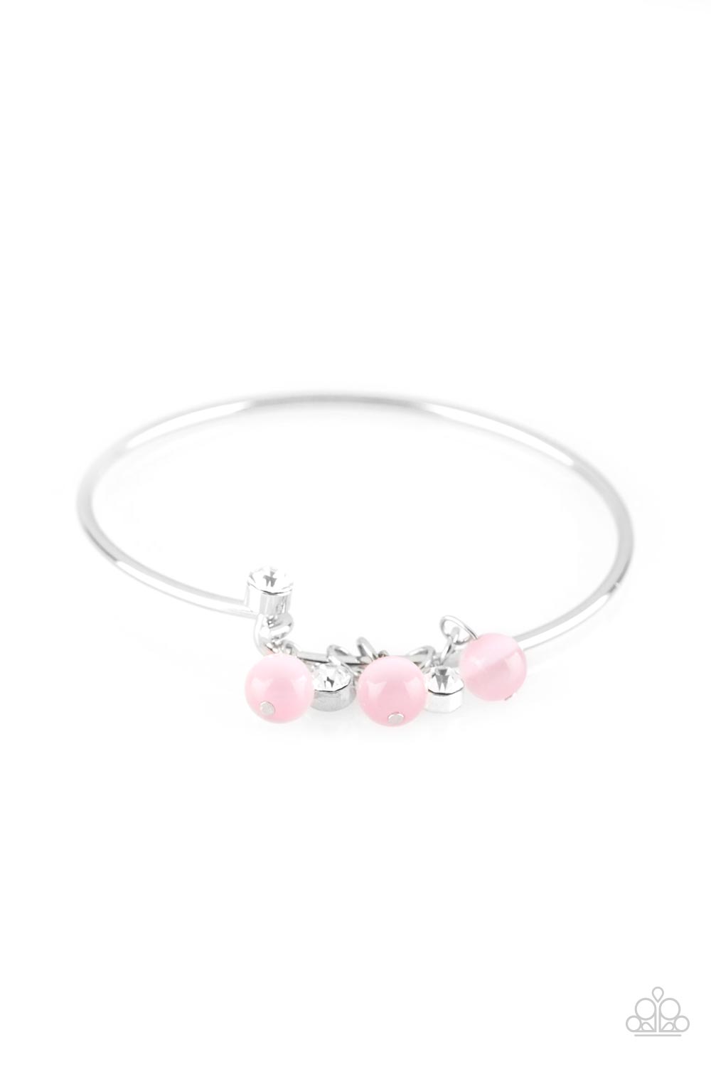 Paparazzi Accessories-Marine Melody Glassy Pink Bead Bracelet