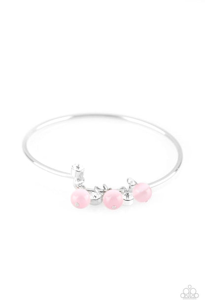 Paparazzi Accessories-Marine Melody Glassy Pink Bead Bracelet