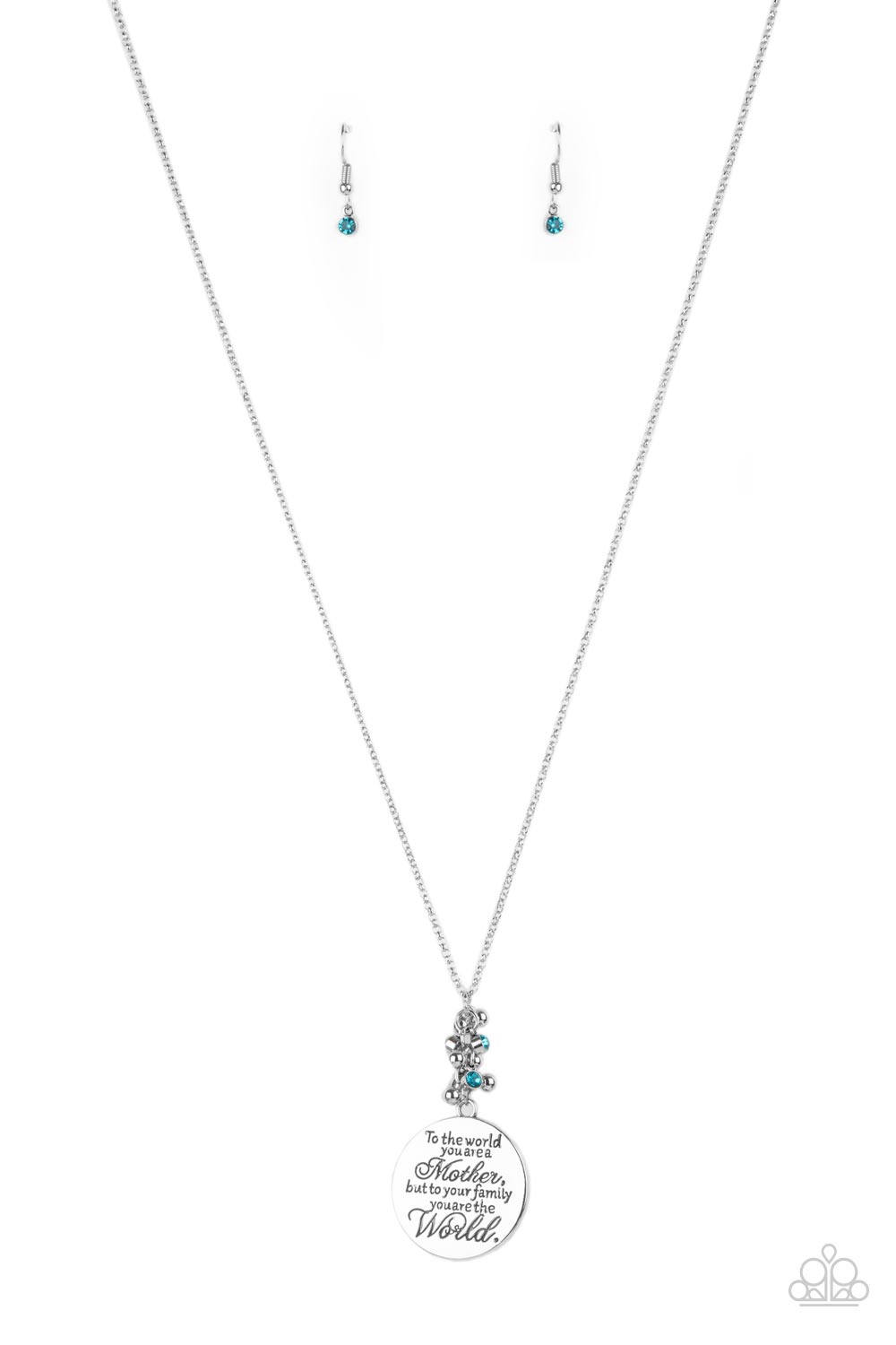 Paparazzi Accessories-Maternal Blessings Blue Inscribed Necklace Set