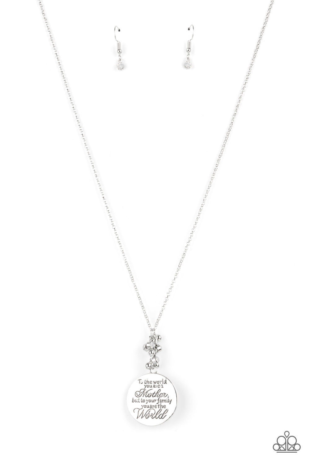 Paparazzi Accessories-Maternal Blessings Inscribed White Opal Necklace Set